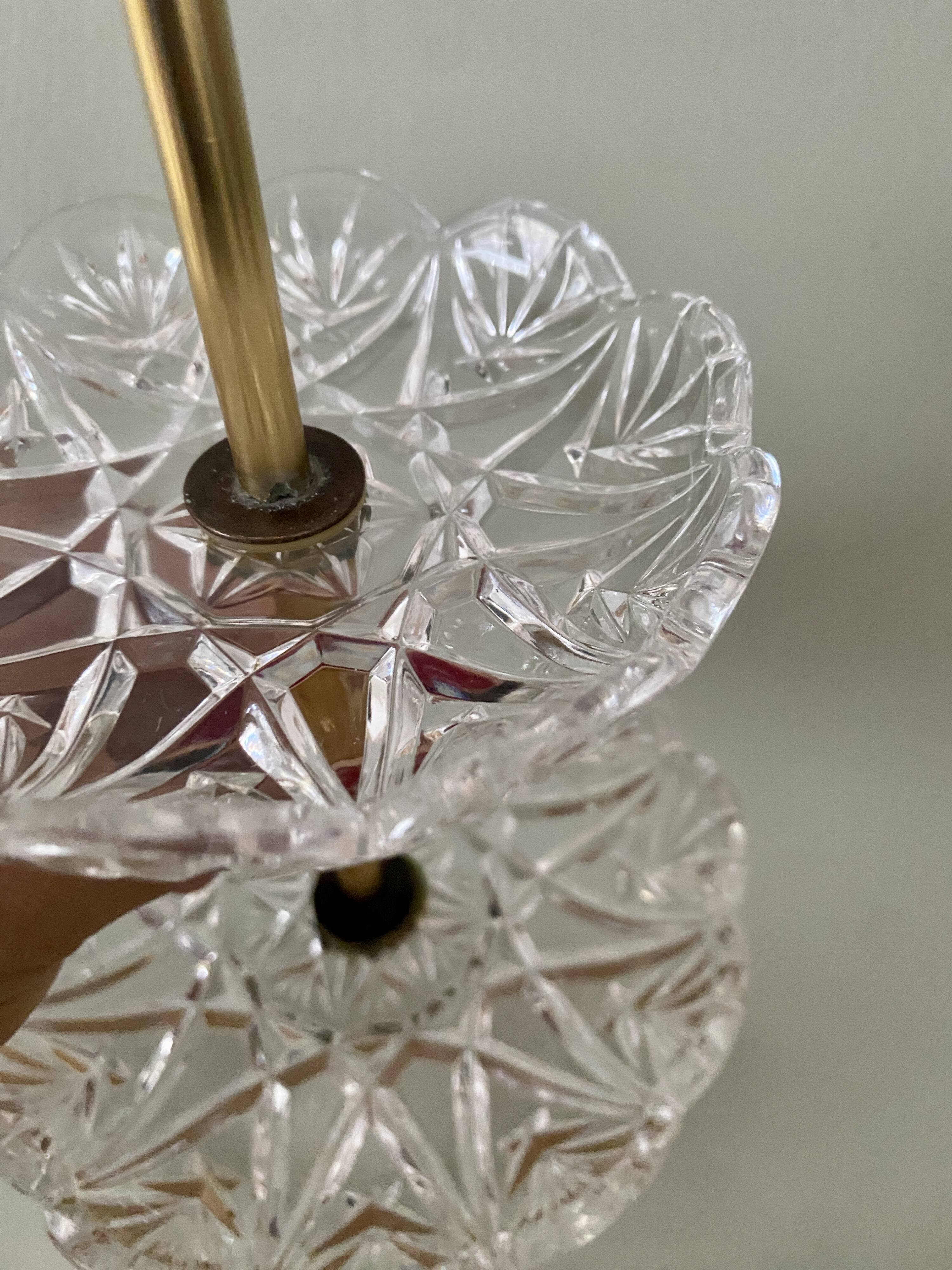 Servant or vintage jewelry holder in glass and brass