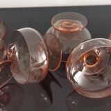 Set of 6 old standing cup in pink crystal