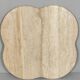 Coffee table with travertine top in cloverleaf shape, Italy, 1970s.