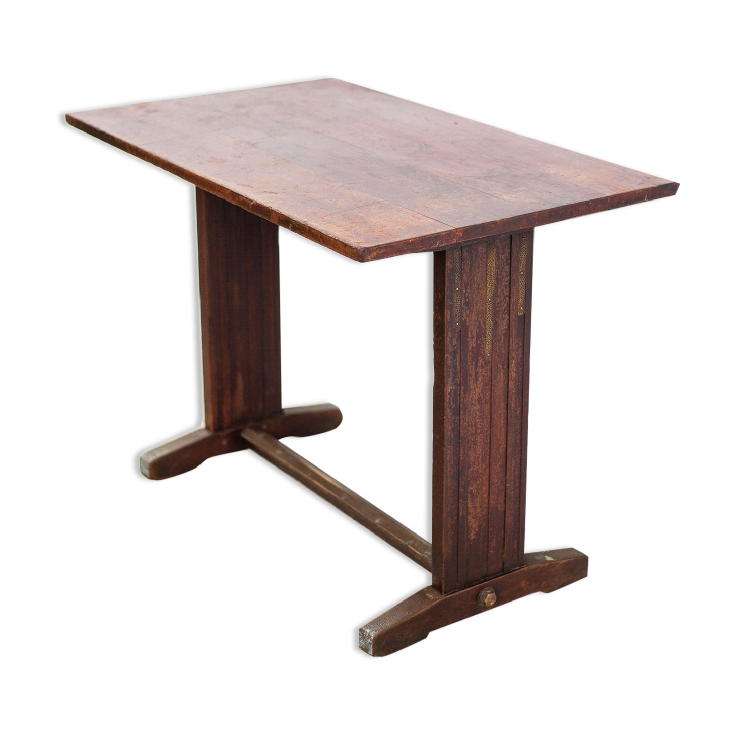 Art deco bistro table, wood and brass bistro table, wood table, art deco, kitchen, 30's