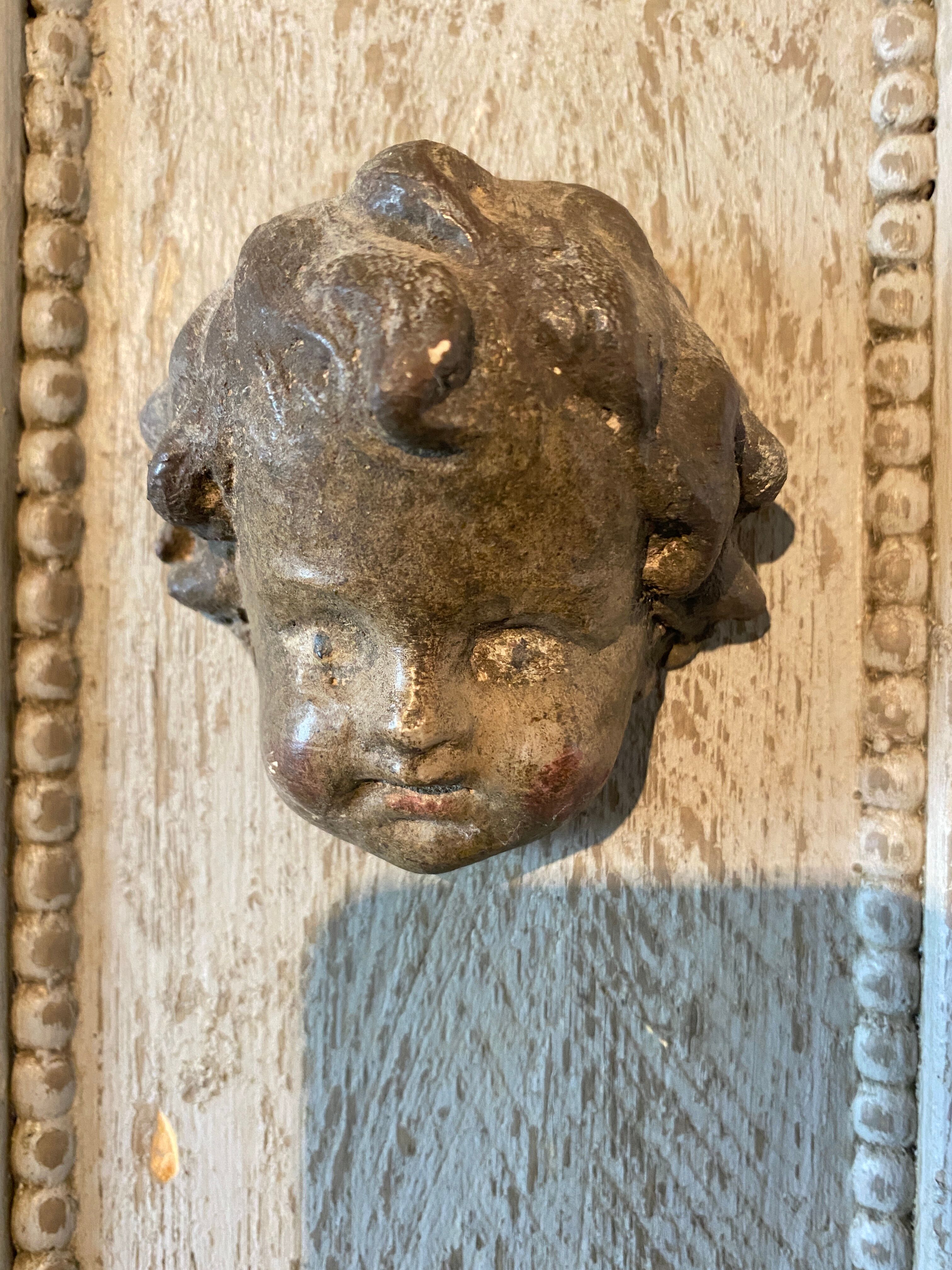 Wooden panel "Angelot" old ceruse gray