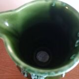 Magnificent Vintage Barbotine Jug – Relief Peach Decoration (H 18cm)