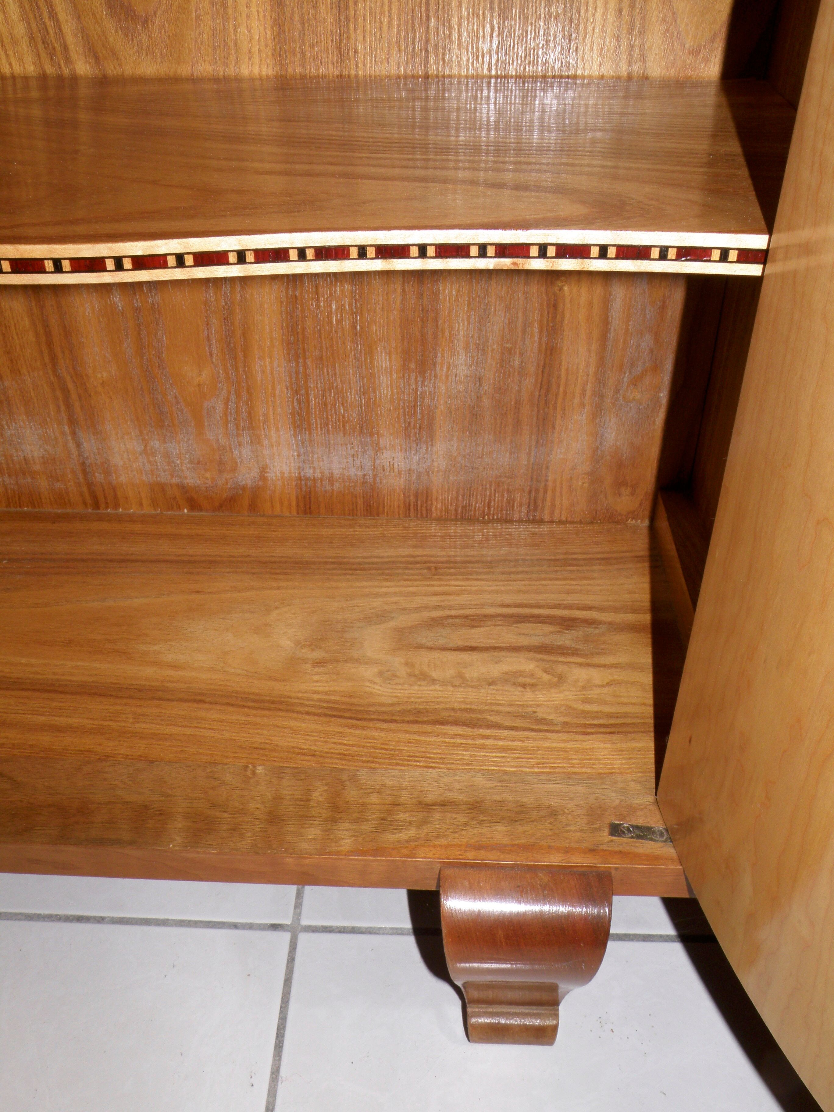Sideboard walnut bramble storage cabinet, two doors, style 1930