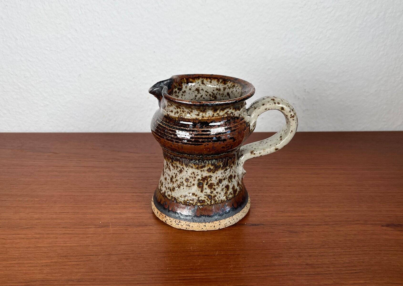 Ceramic workshop carafe vase from mid-century Danish design by Erik Askholm, 1960s.