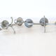 Duo of tin candlesticks, 3 lights, Gothic motifs, vintage