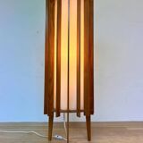 Ib Fabiansen wooden Space Age floor lamp by Fog and Mørup, Denmark, 1960s