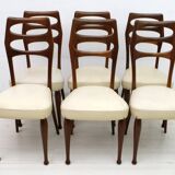 Six Vittorio Dassi Mid-Century Modern Italian Mahogany Dining Chairs, 1950s
