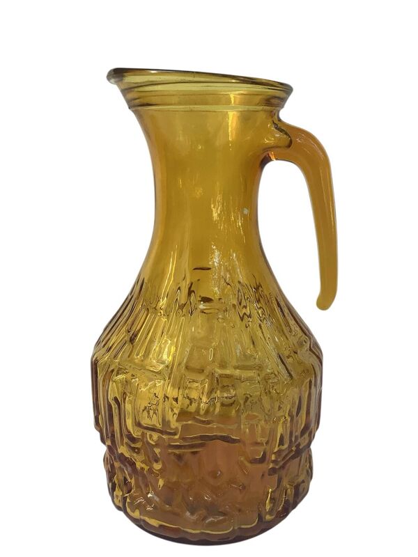 �� Série de verres et carafe en verre ambré vintage ��