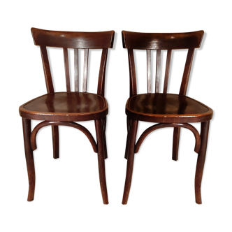 Set  de 2 chaises bistrot années 40 Fischel Wissembourg