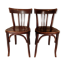 Set  de 2 chaises bistrot années 40 Fischel Wissembourg