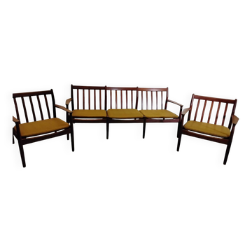 Banquette et fauteuils scandinave vintage pour Glostrup 1960