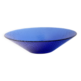 Mid-Century Cobalt Blue Glass Bowl: Large Arcoroc France Centerpiece