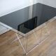 "Dining Table" by Max Sauze, steel and glass, France, circa 1970