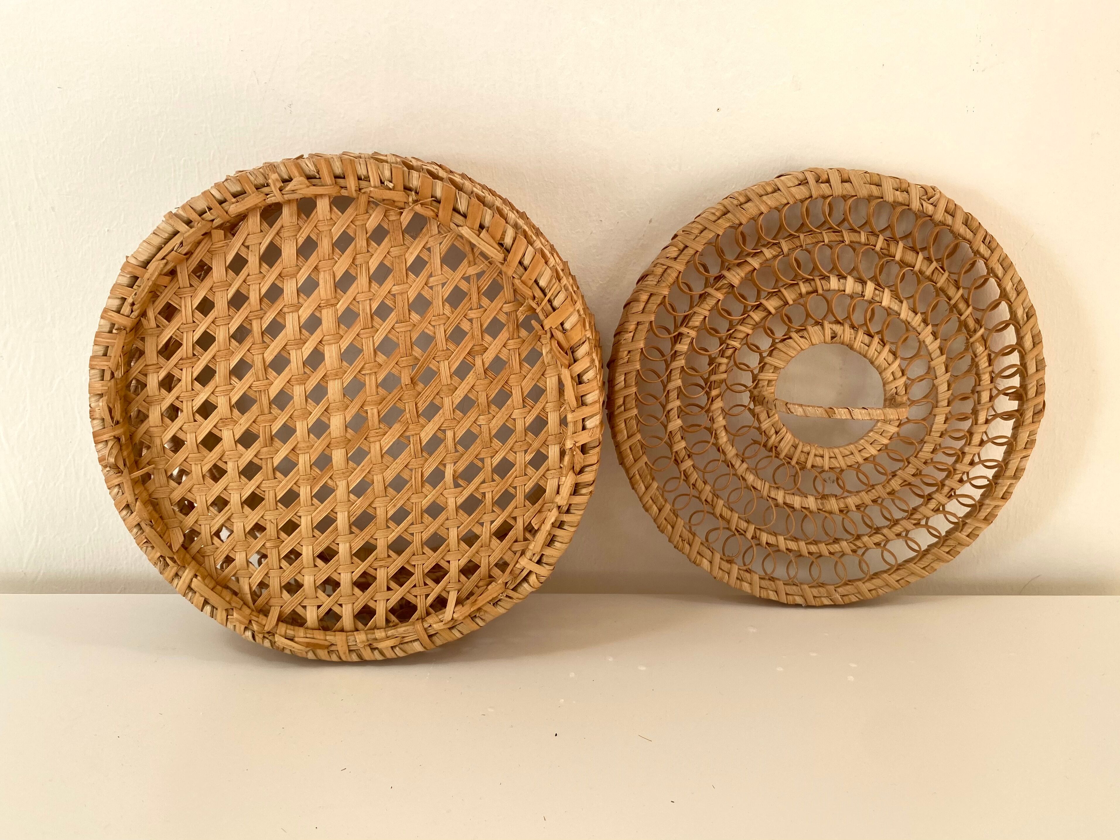 Vintage basket box in woven rattan