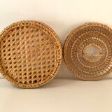 Vintage basket box in woven rattan