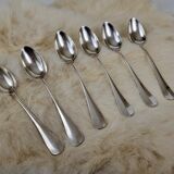 Set of 6 teaspoons in silver metal 18gr