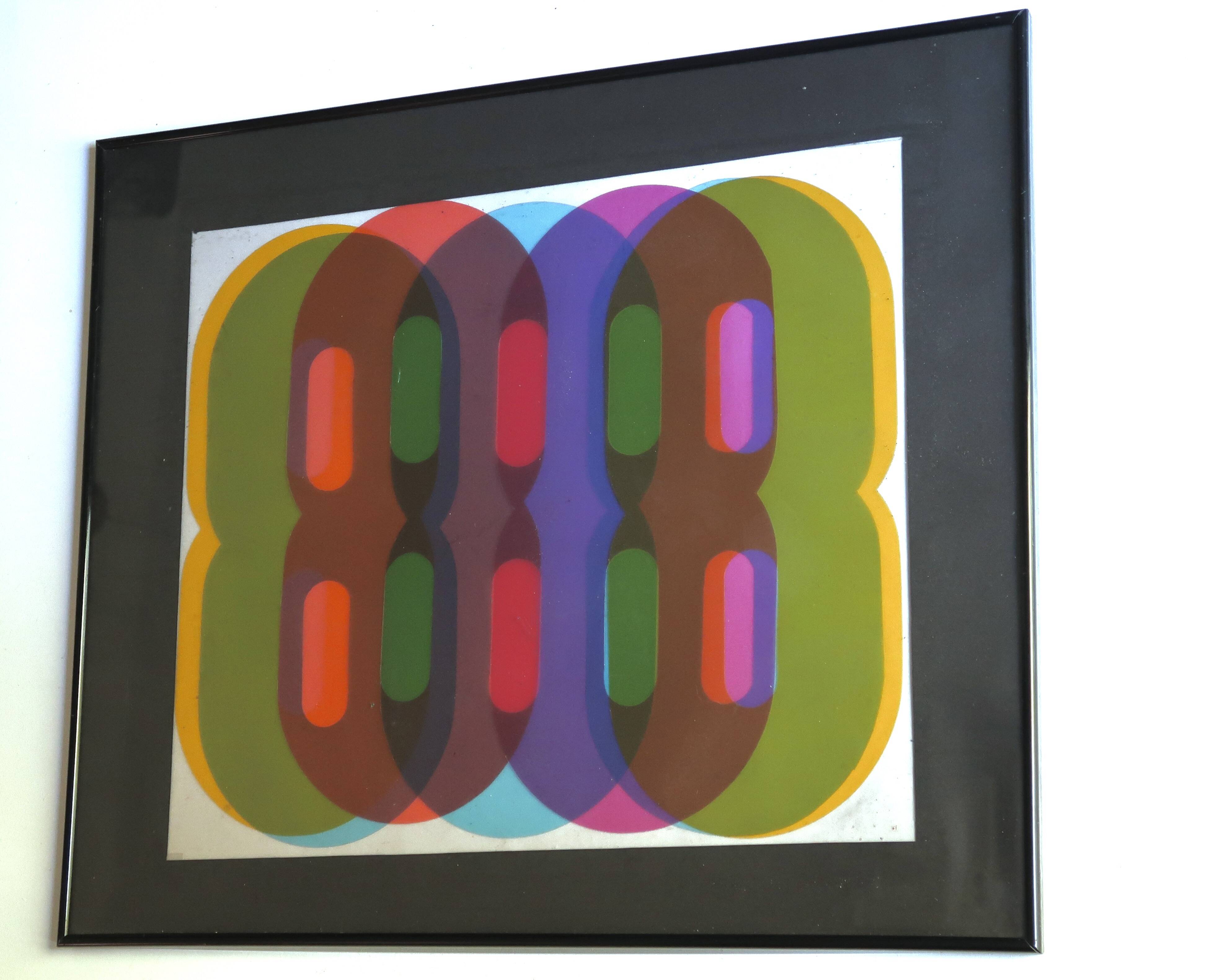 Kinetic Optical Art Painting, 1980s