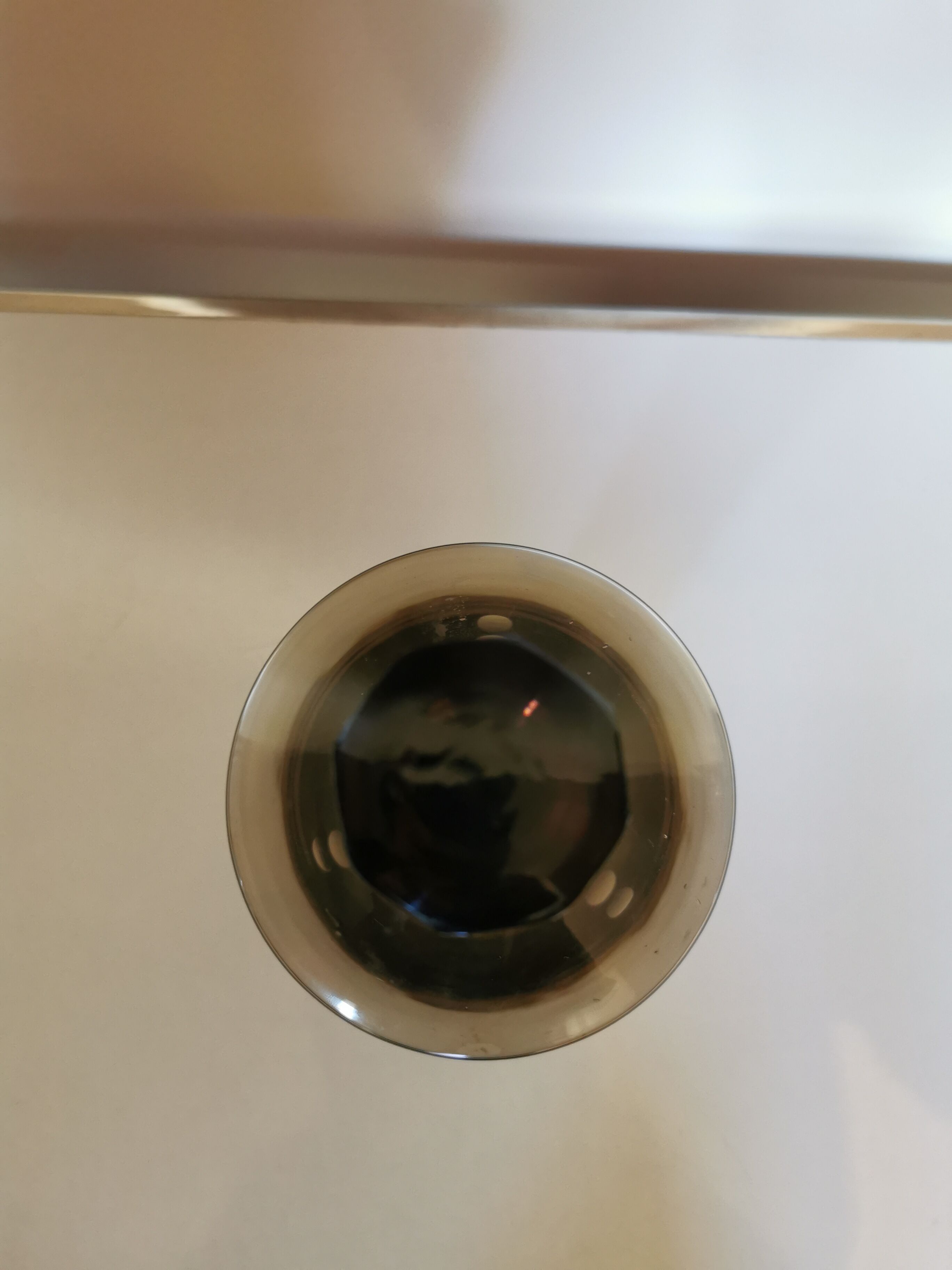 Vintage crafe round smoked glass