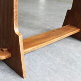 Table d’appoint brutaliste en bois exotique, 50’s.