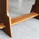 Brutalist side table in exotic wood, 50s.