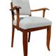 Fauteuil bridge en hêtre teinté teck et tissu bouclette