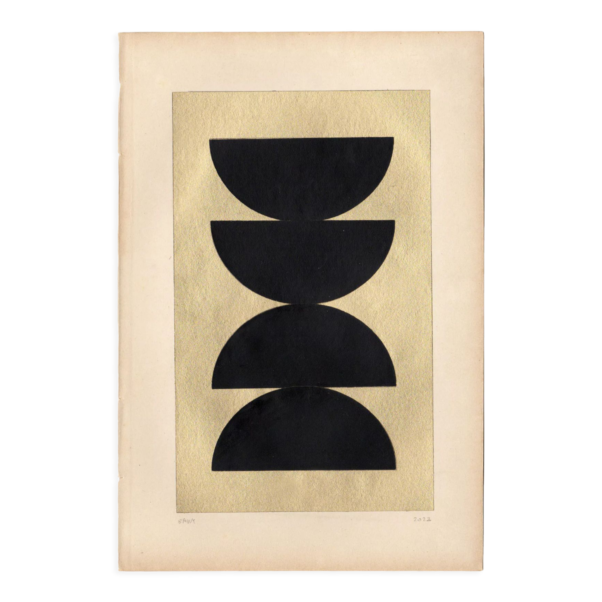 Collage on paper - Goa - signed Eawy