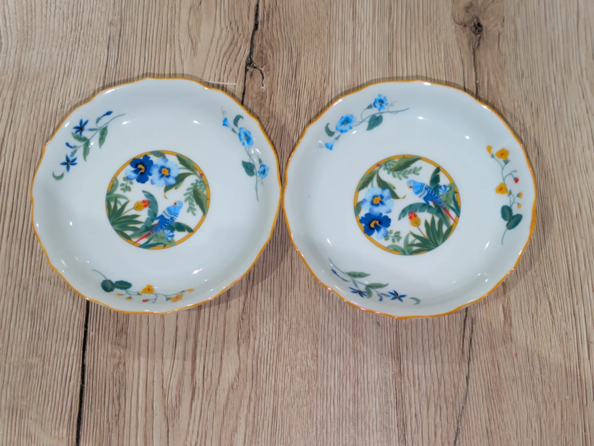 Pair of Saucer / Bowls Japanese Porcelain ARA Pier Import Decor