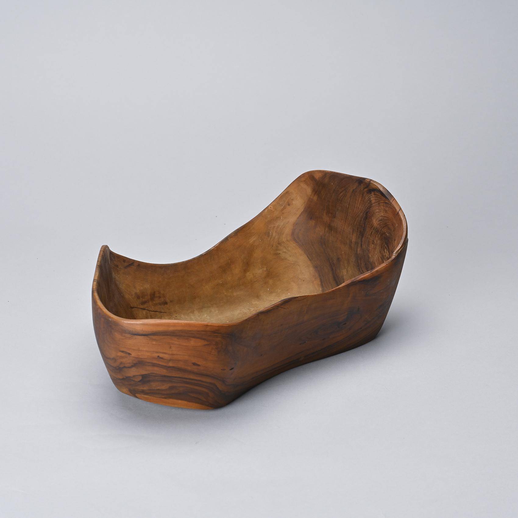 Olive wood cup, signed