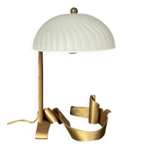 Artisanal hand made brutalist art deco style wrought iron desk lamp, 1980s