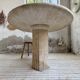 Travertine dining table 1970 Italy Tobia Scarpa