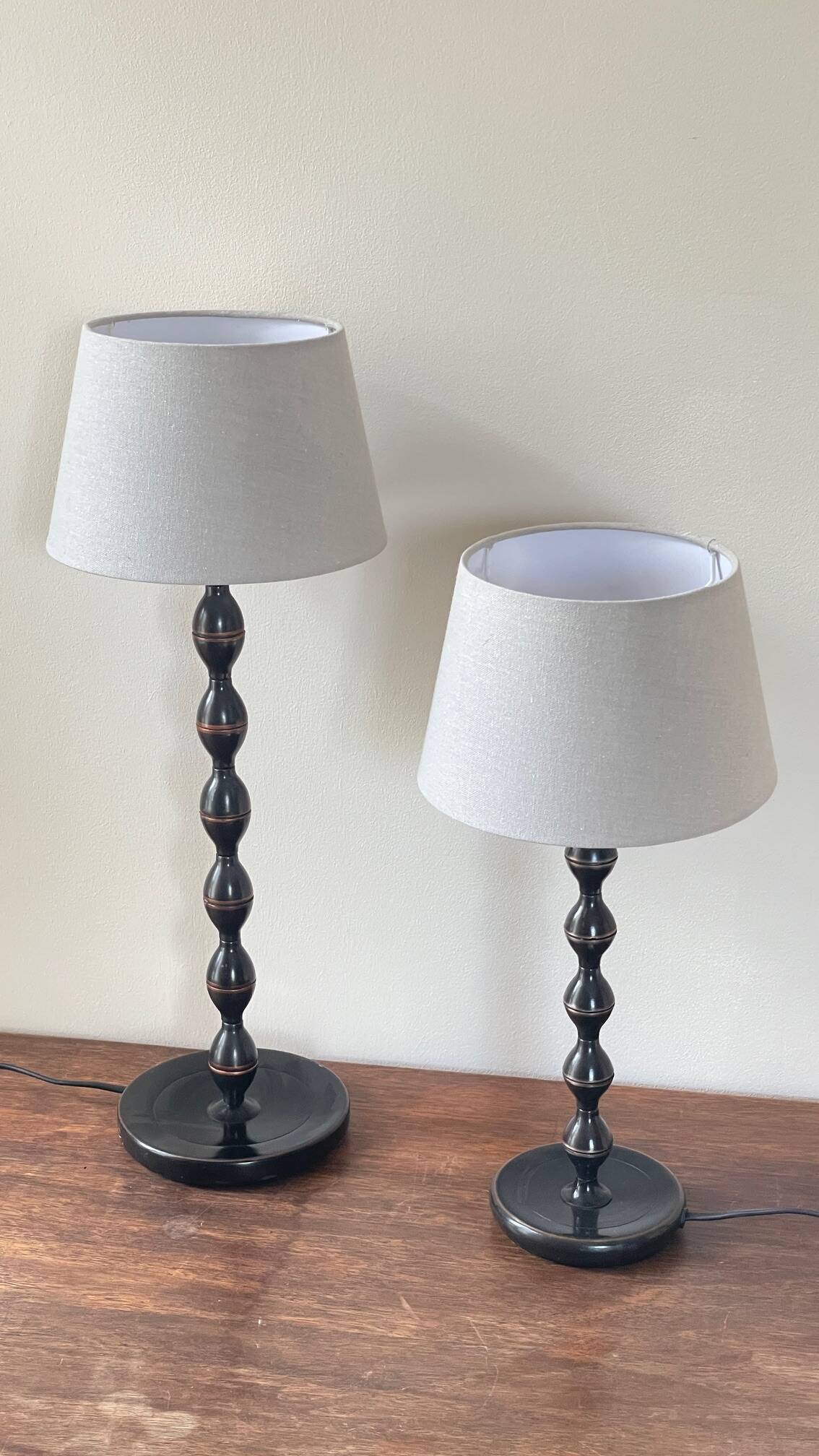 Paire lampes bobines ikea vintage