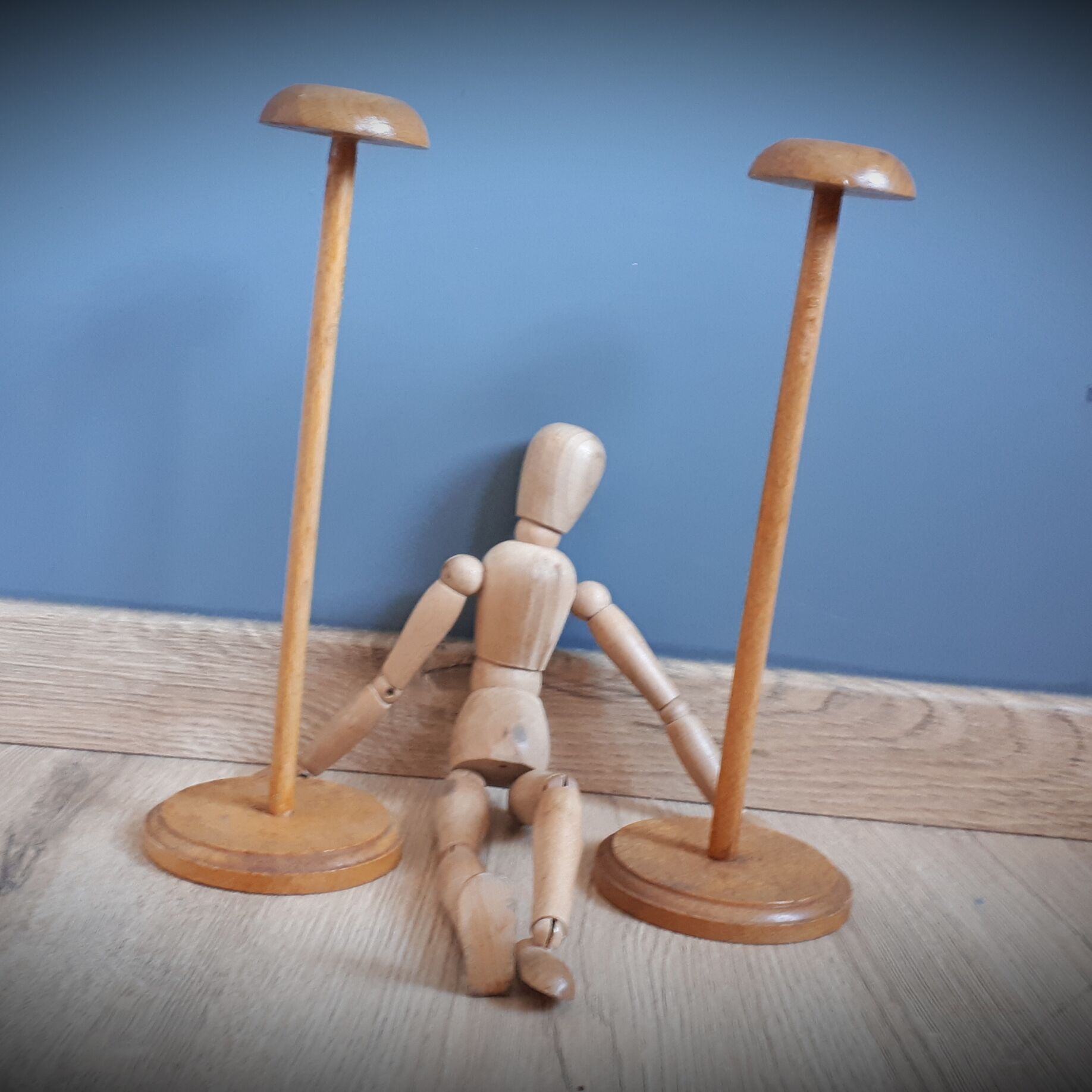 Solid wooden hat-wear duo