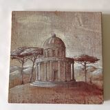 Oil on canvas landscape a l'antique signed gouny et marange