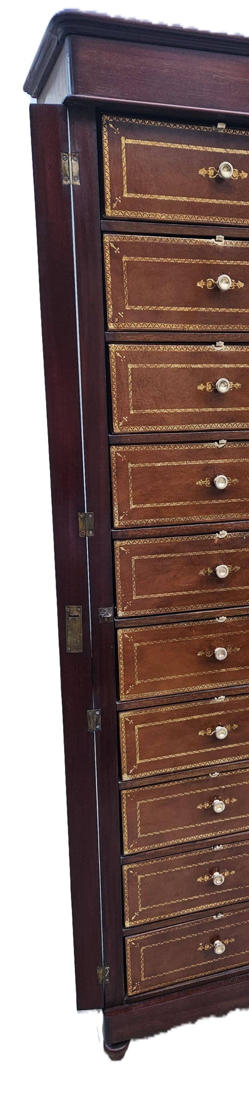 Notary Filing Cabinet with 20 Drawers Opening with Flaps