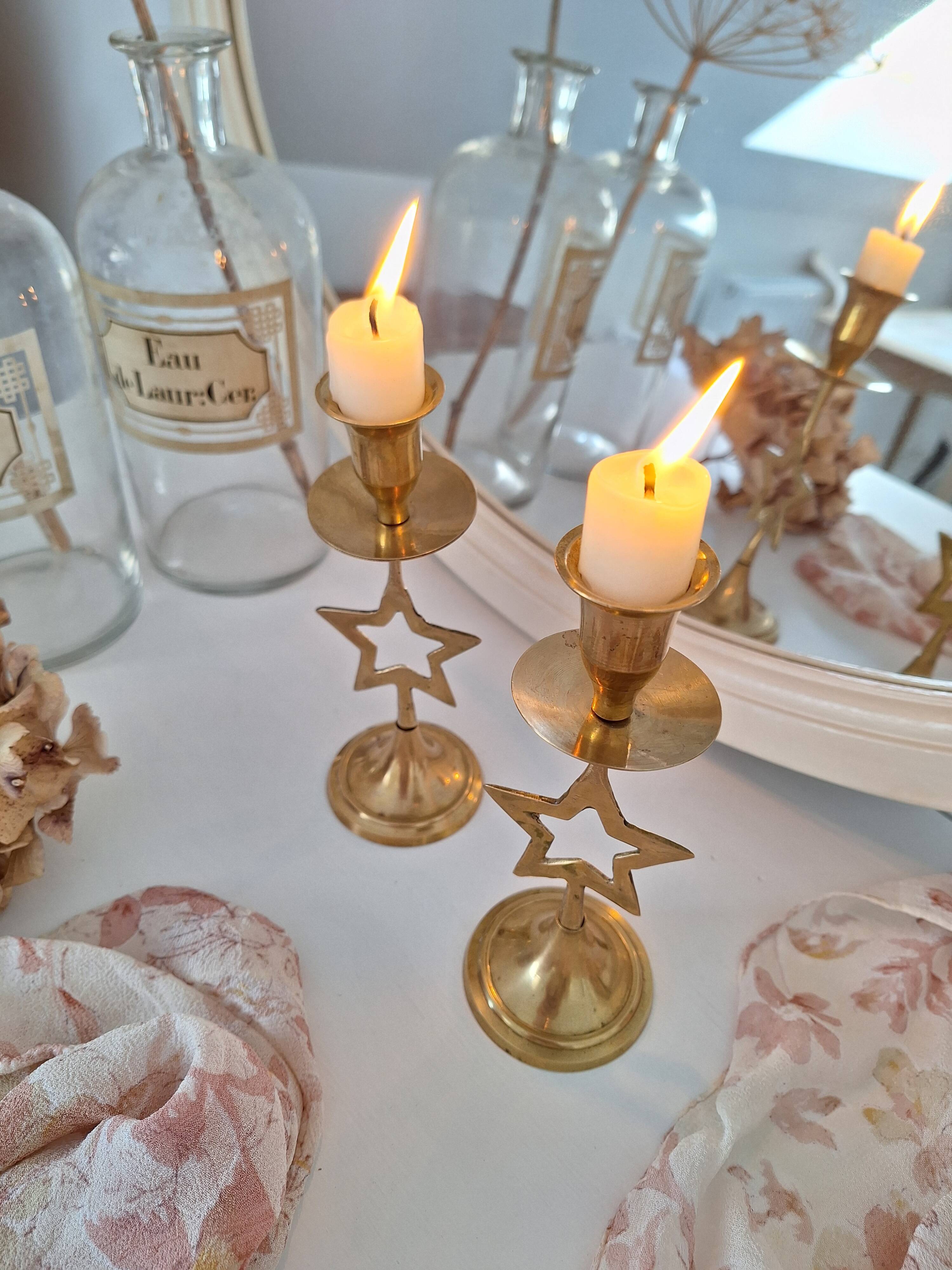 Brass star candlestick
