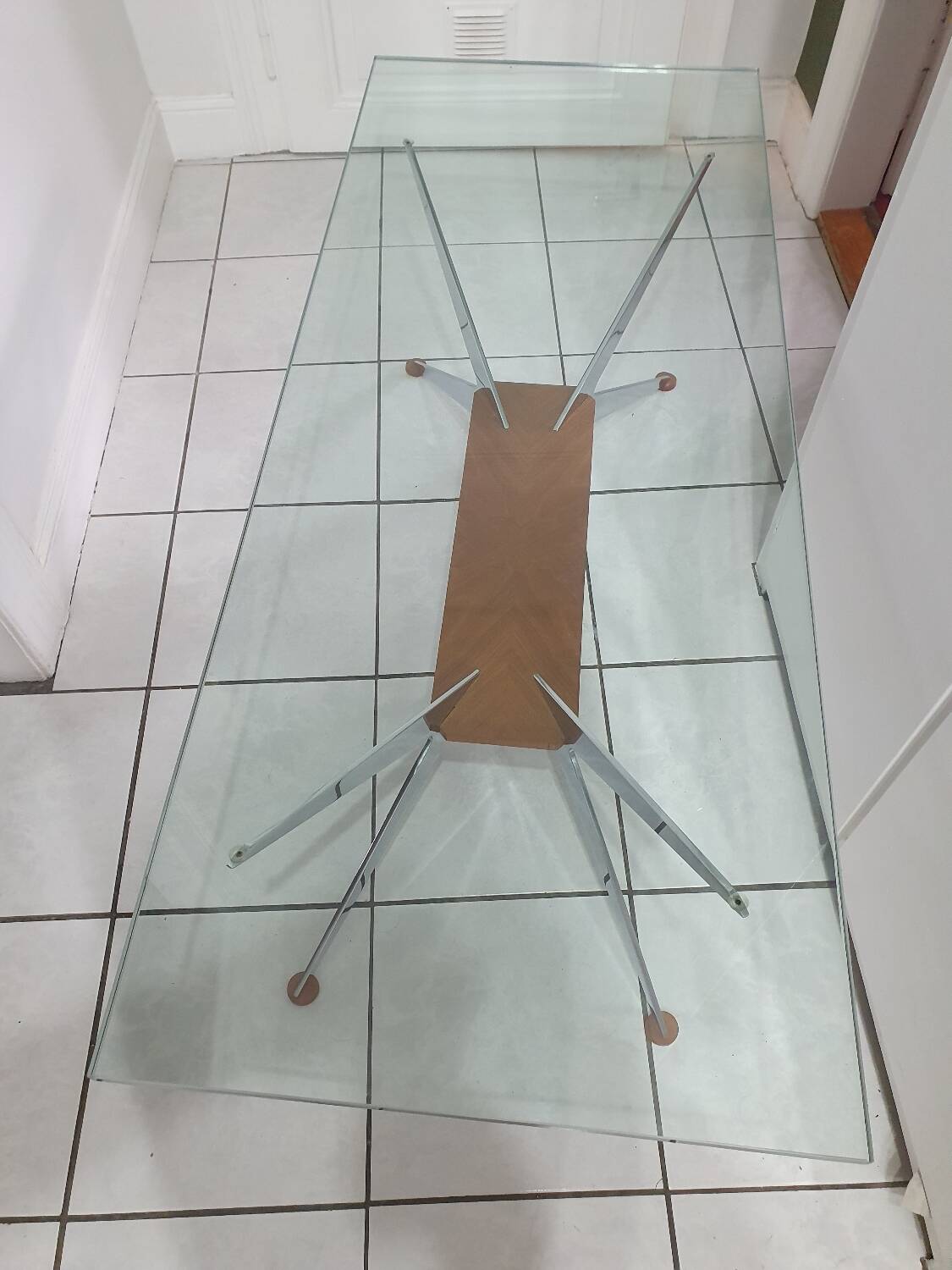 Coffee table with compass legs from the 60s