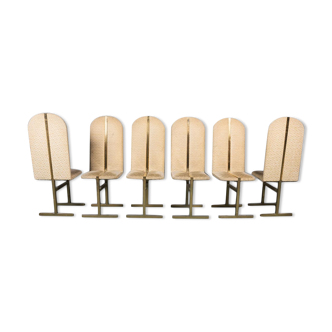 Set 6 chaises tissu métal turri 70