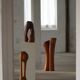 Wood sculpture "The Thoughtful One" by Ole Wettergren, Denmark, 1980s
