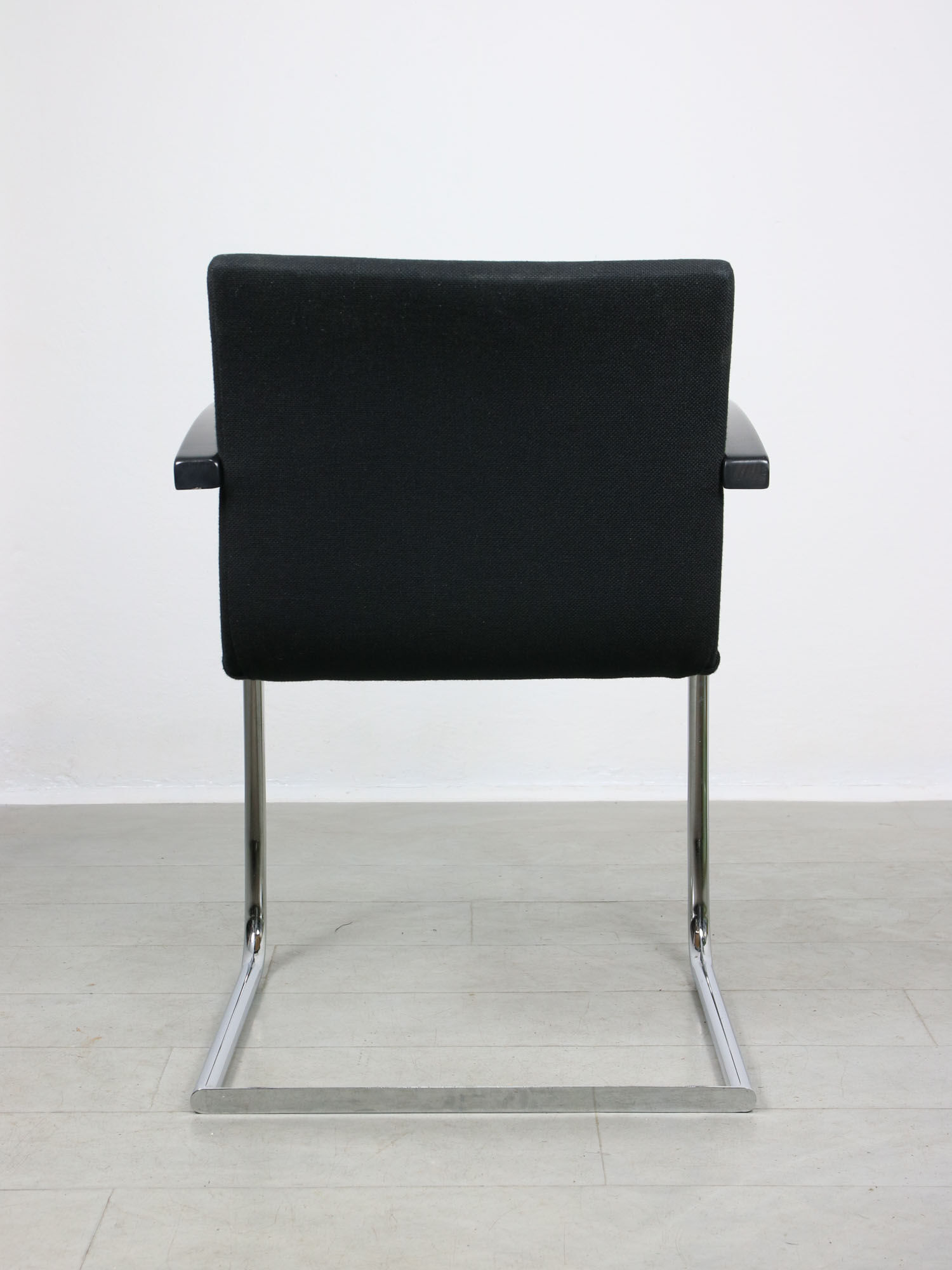 Vintage black fabric bauhaus office chair, 90s