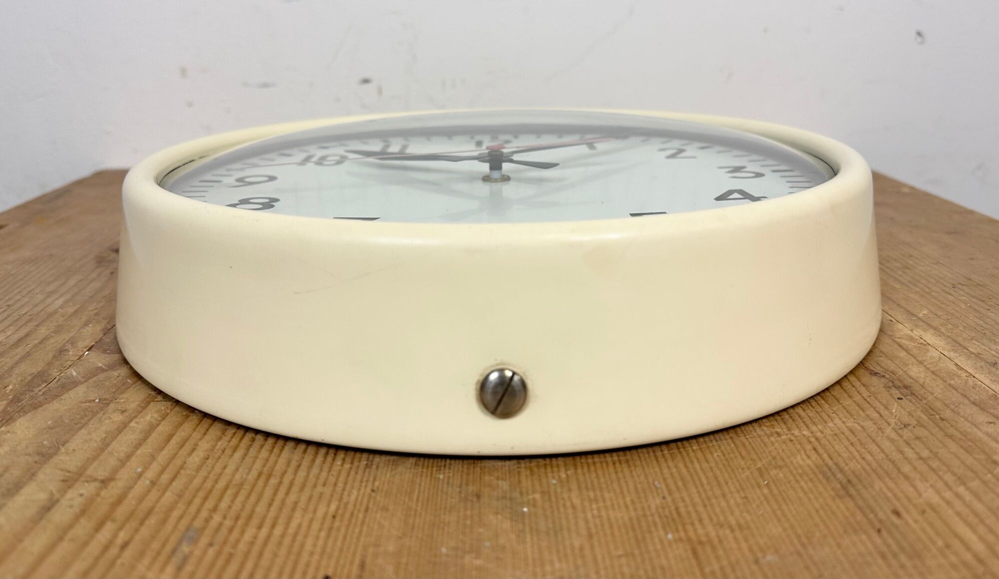 Vintage Beige School Wall Clock from Van Doorn, 1960s