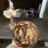 Set of two blown glass and multi-colored soliflores
