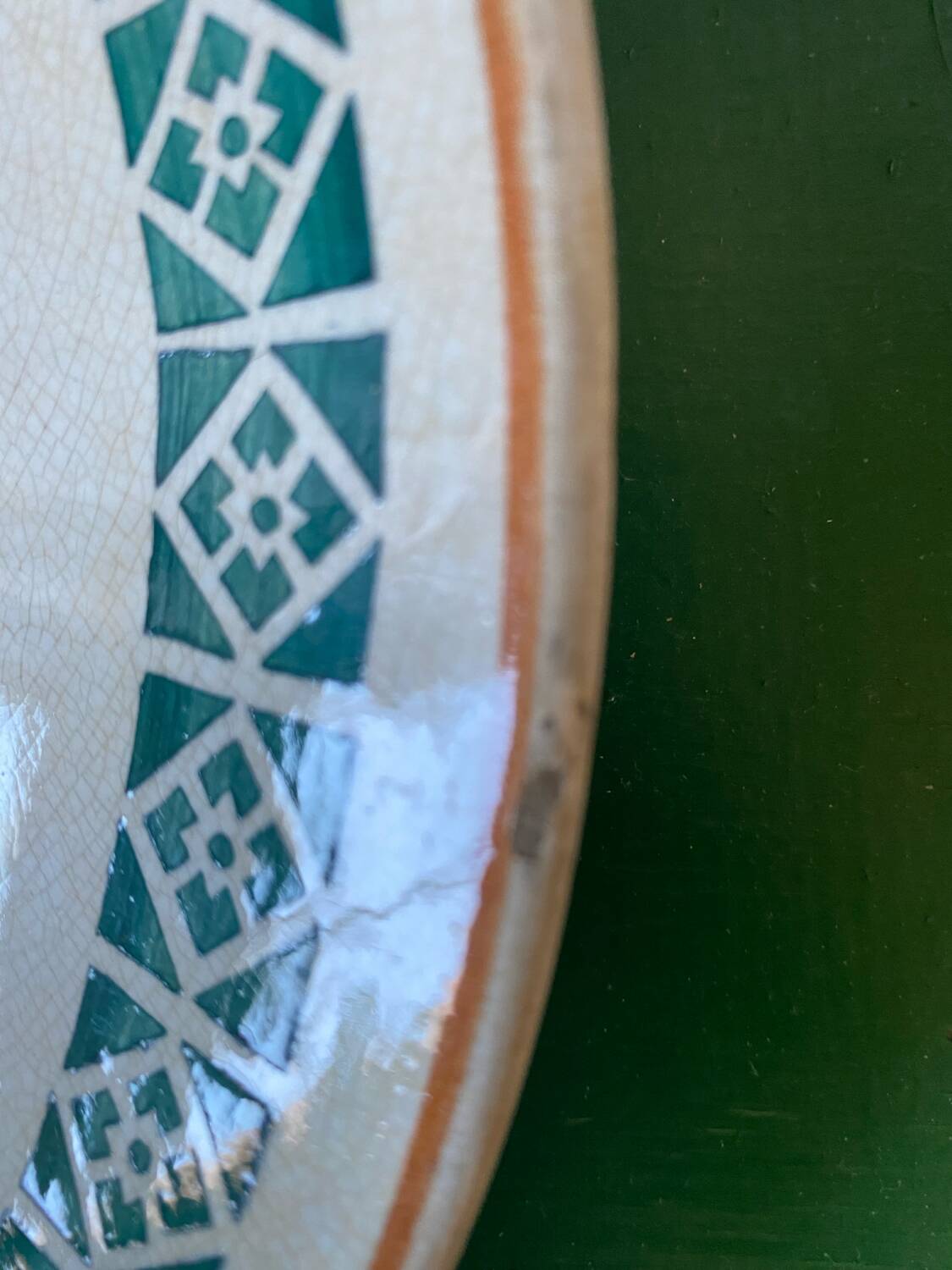 Large round Digoin dish.