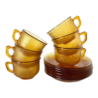 Amber glass cups 70s