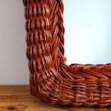 Wicker rattan mirror
