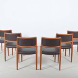 Set of 6 chairs model 80 designed by Niels Møller, 1960s