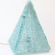 Large vintage pyramid lamp in metal and glass – Sculptural design from the year
