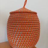 Braided basket with hat
