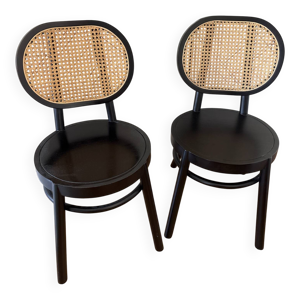 chaise bistrot vintage - cannage