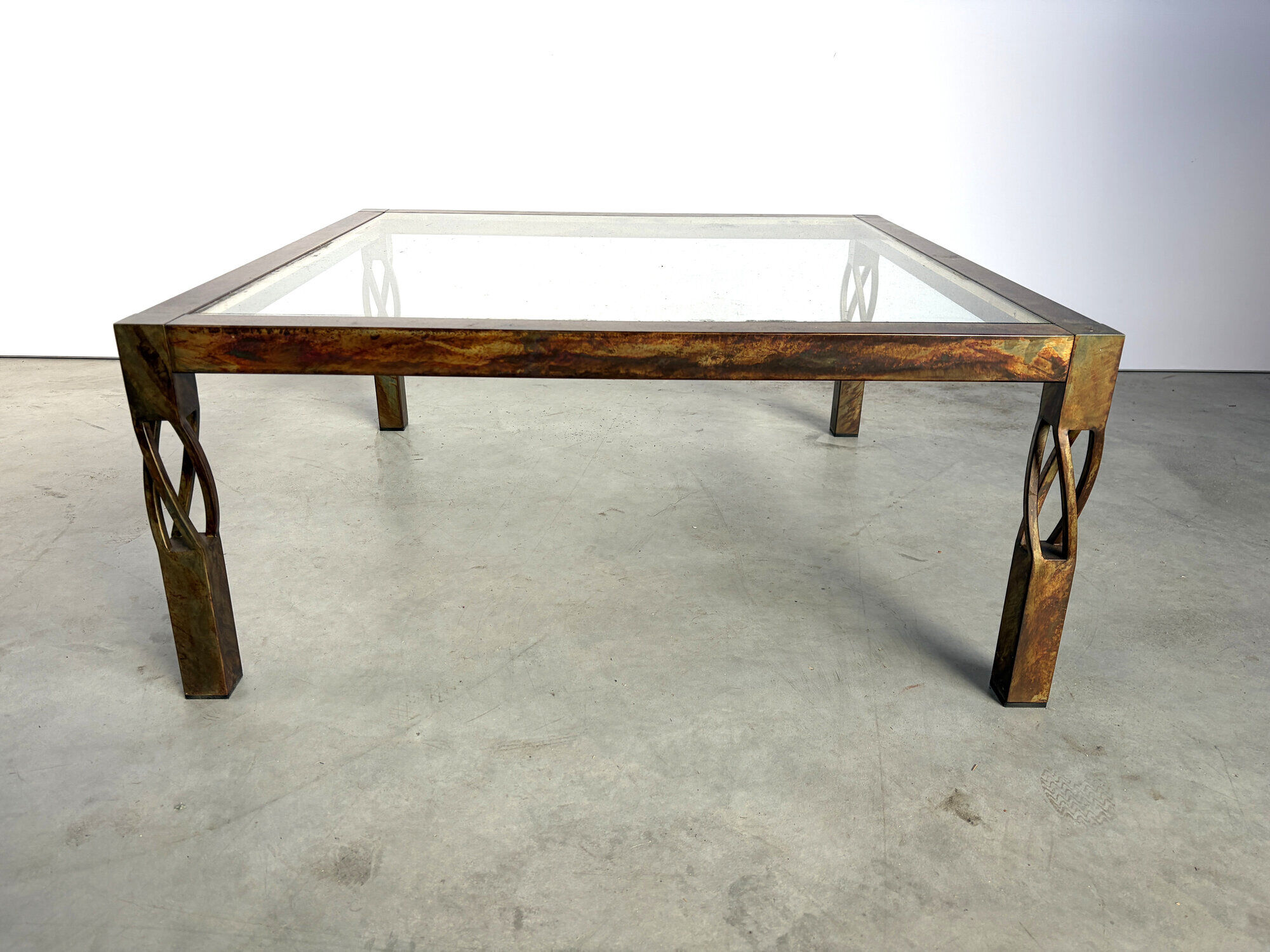 Vintage steel coffee table, 1980s