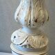 Paire de Gros Bougeoirs Flambeaux Chandeliers Bois Tourné Sculpté Blanchi